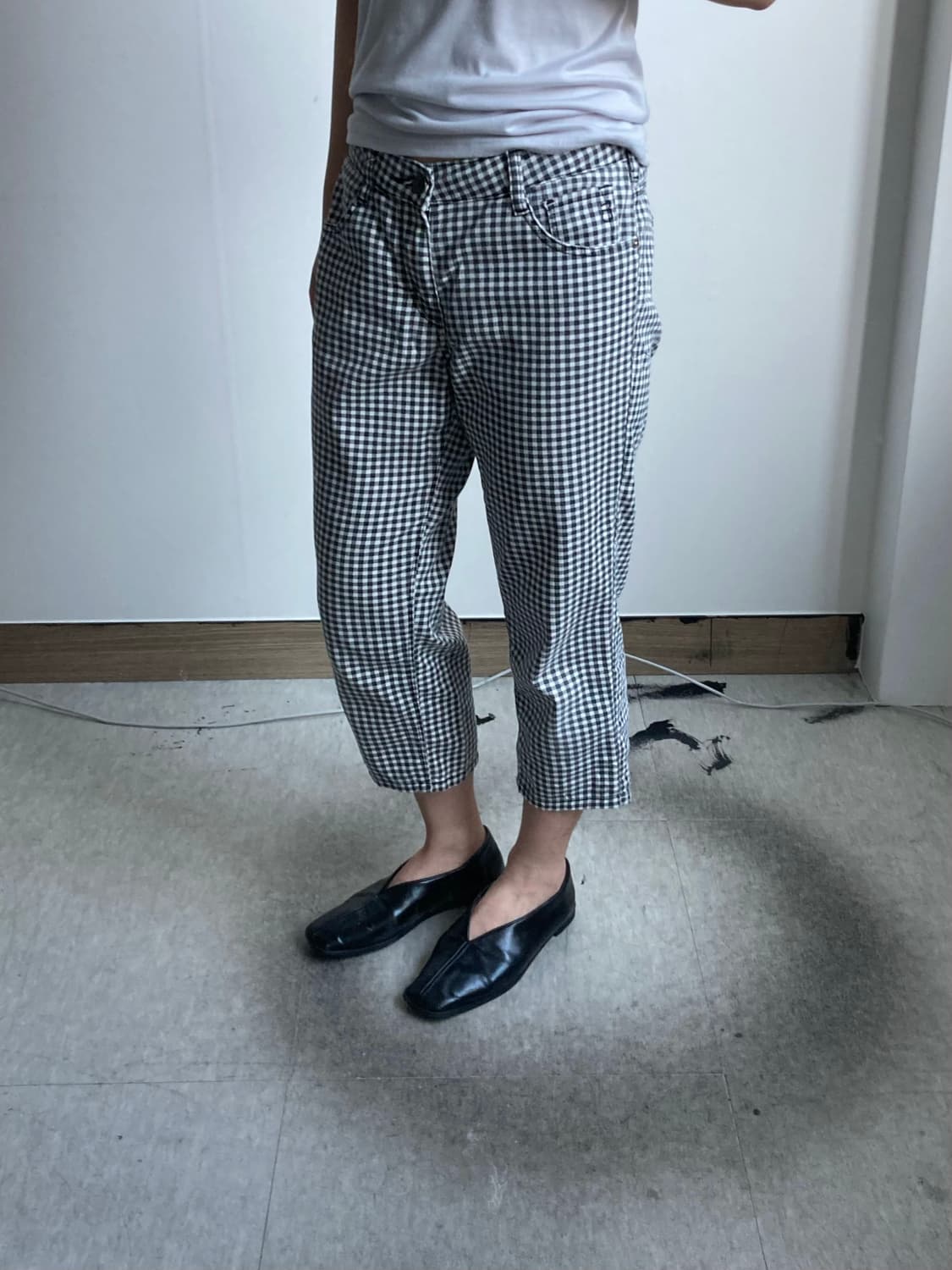 빈티지 체크 7부 팬츠 상품이미지2