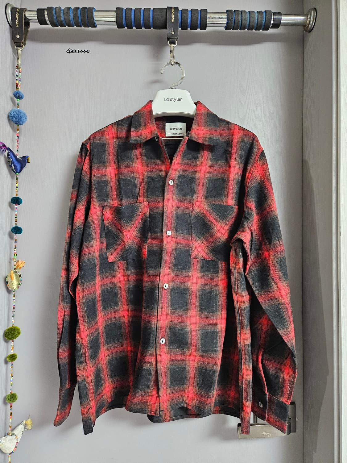 8DIVISION 오픈 카라 체크 셔츠 M 상품이미지1