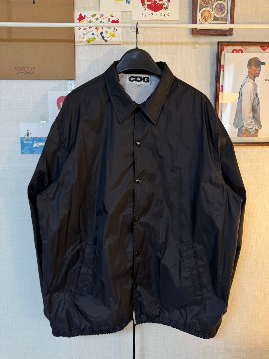 [XL]꼼데가르송 CDG 로고 코치자켓 블랙 상품이미지2