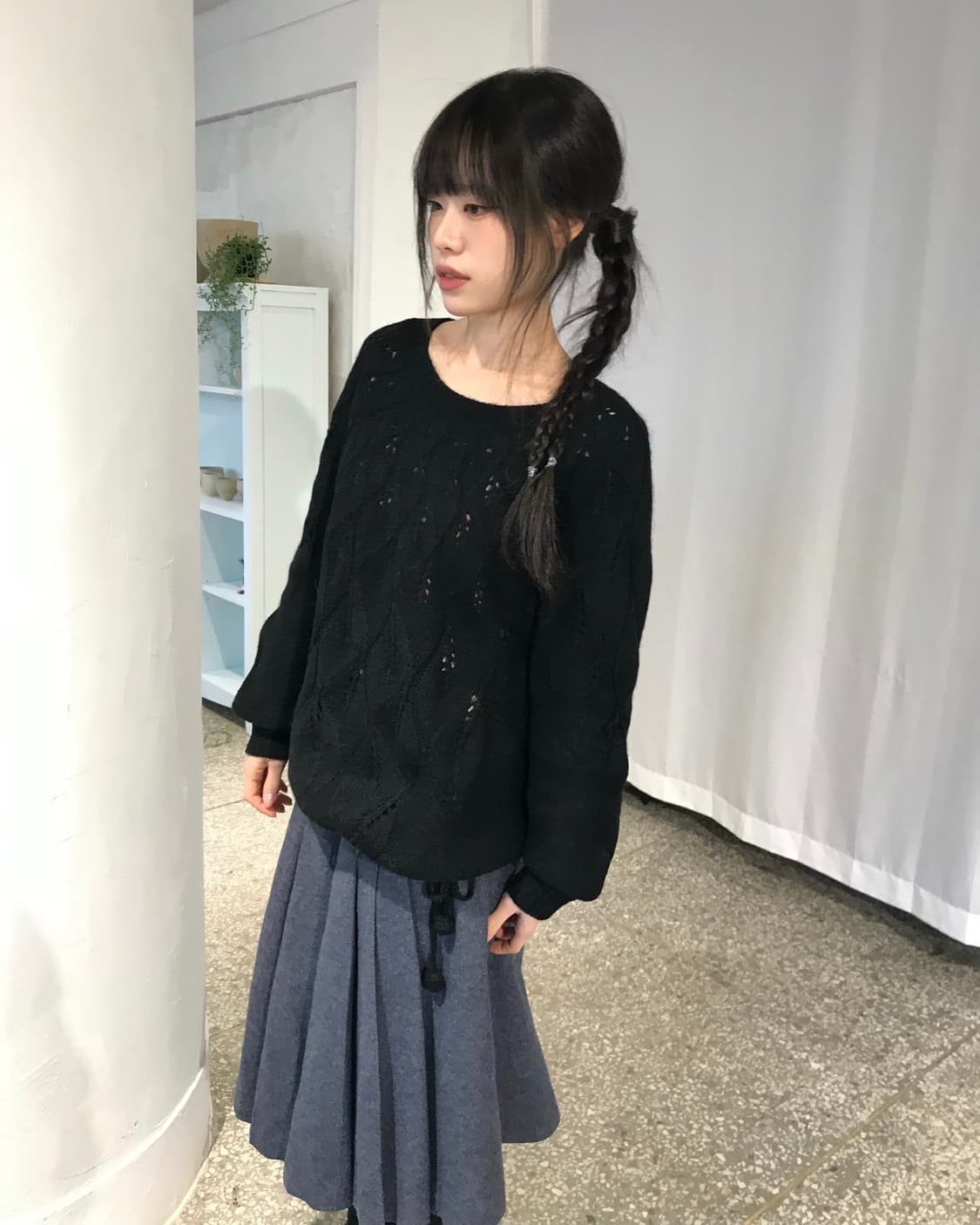 핸드메이드 블랙 니트 상품이미지5