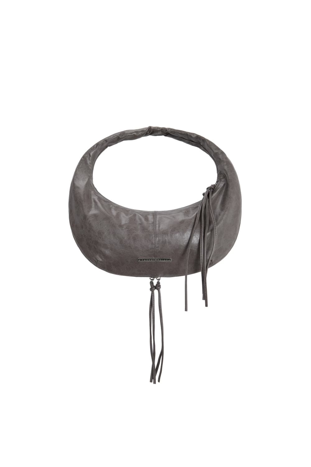 트리밍버드 지퍼 피니싱 레더 미니 호보백 그레이 상품이미지1