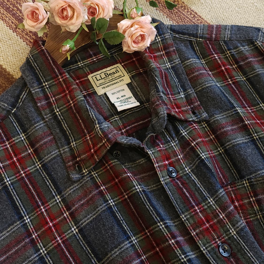 90s 엘엘빈 체크셔츠 플란넬 셔츠 헤비코튼 워크셔츠 아메리칸 체크 xl 상품이미지8