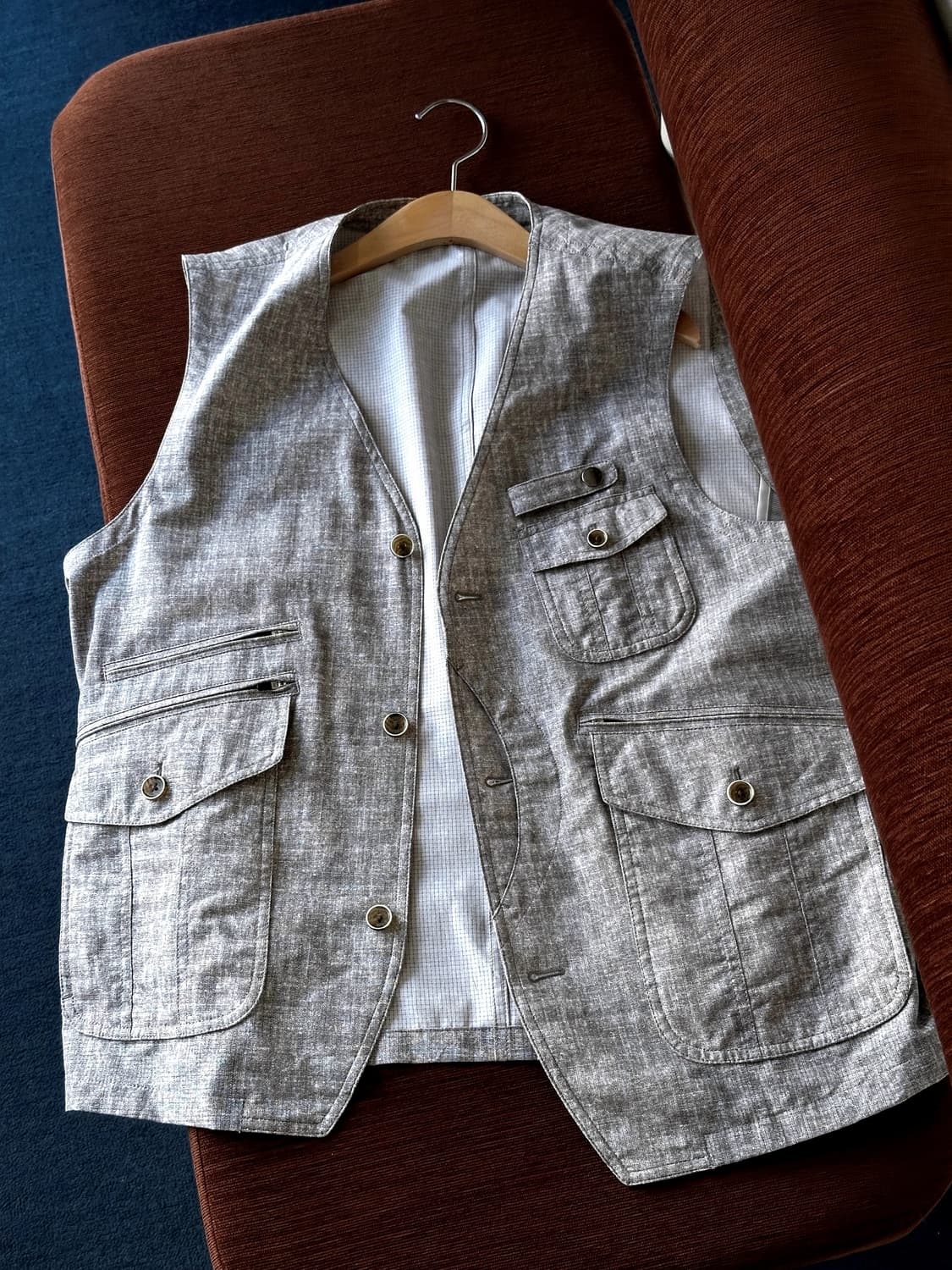 Washed fabric design work vest 상품이미지1