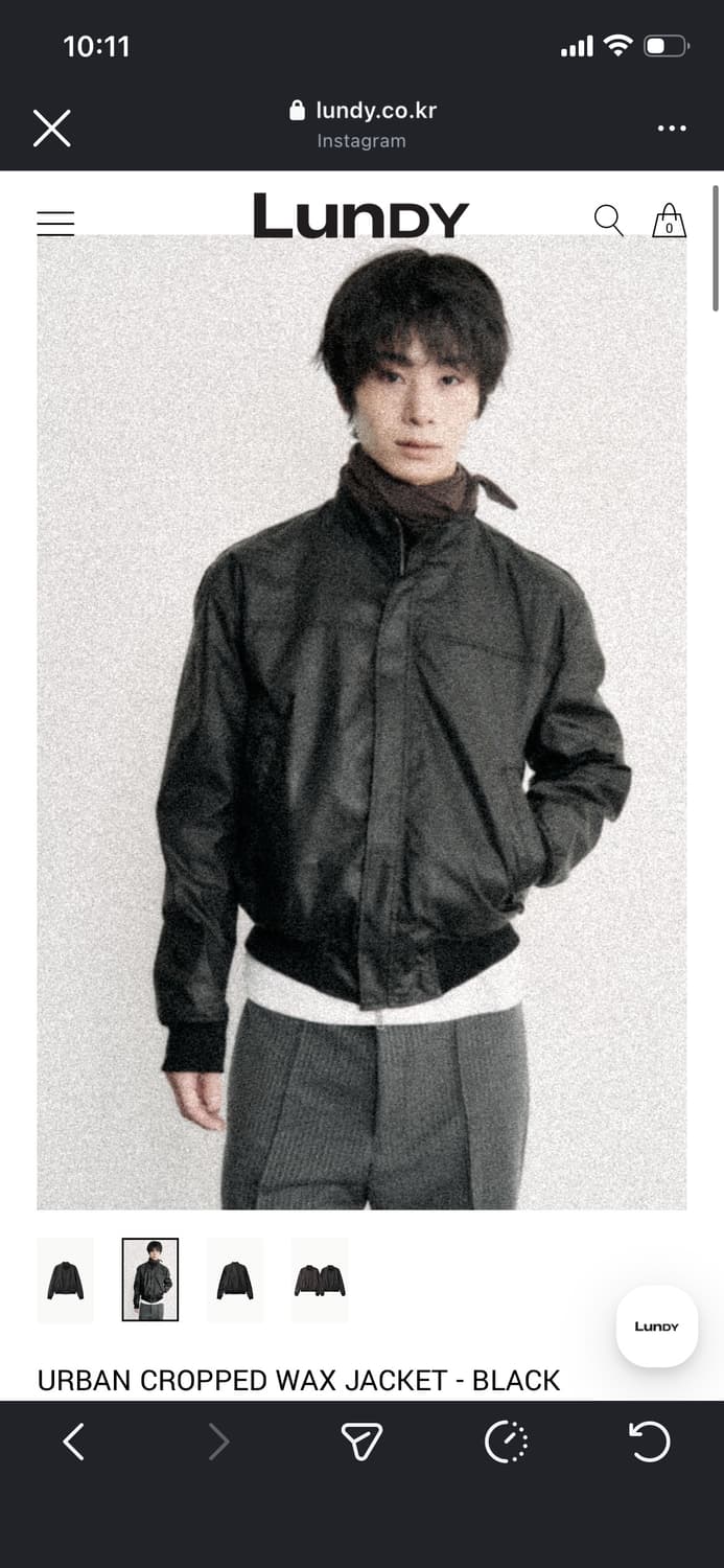 구매) Lundy 런디 어반 크롭 왁스 자켓 블랙 2사이즈 상품이미지1