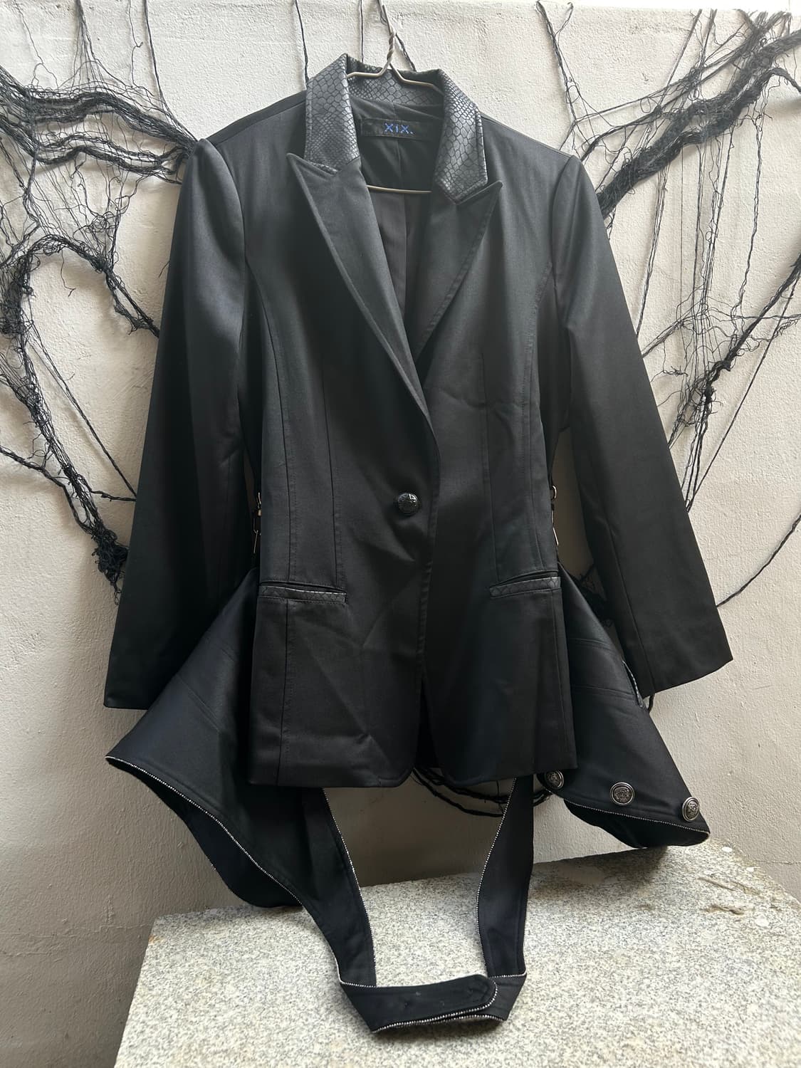 *rare design* VTG v-kei 디테일 블랙 펑크 자켓 상품이미지4