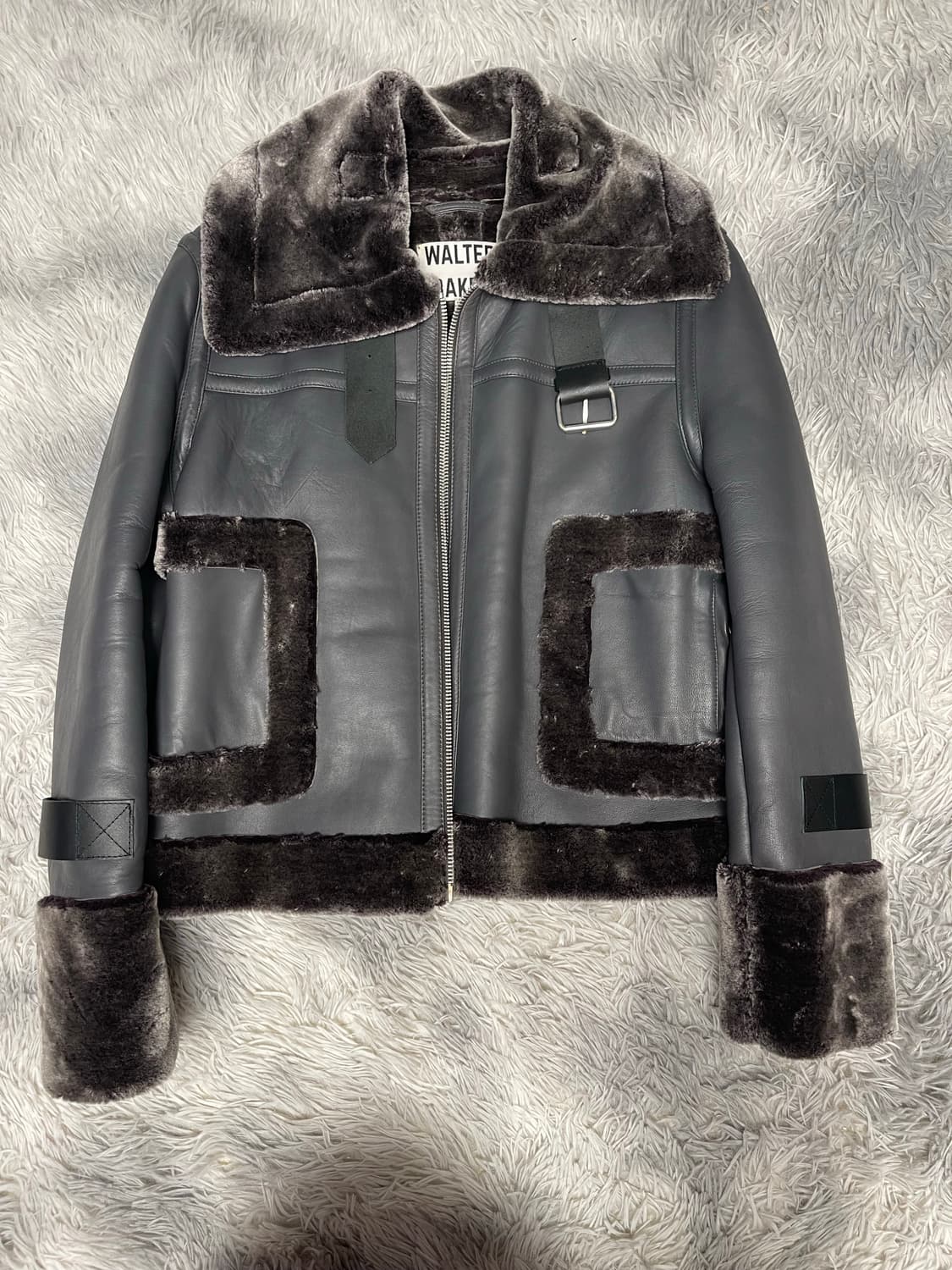 WALTER BAKER 월터베이커 명품 무스탕 자켓 그레이 상품이미지1