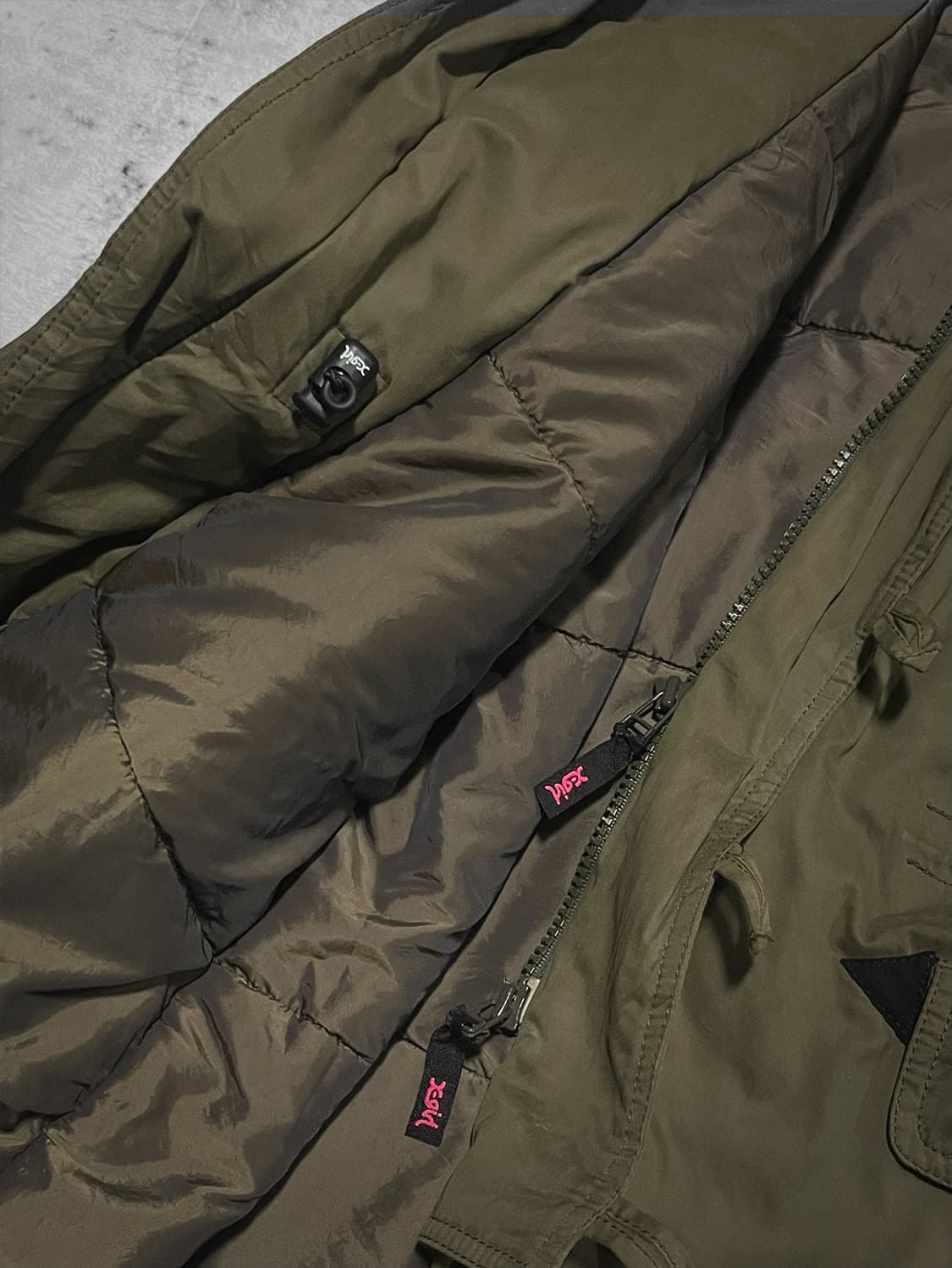 (x-girl) y2k fur hood military jacket  상품이미지5