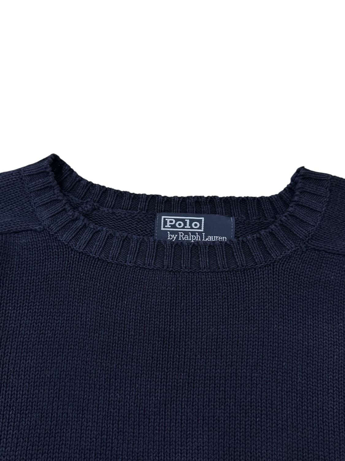 90s 폴로 코튼 니트 네이비 (XL) 상품이미지3