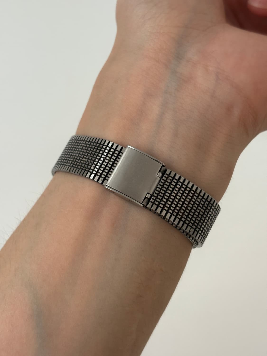 80s Black Stripe Silver Square Quartz 상품이미지9