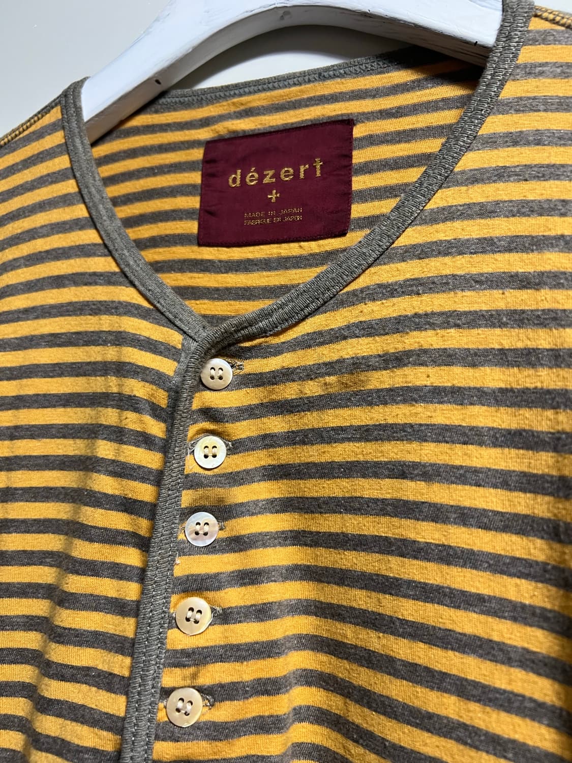 빈티지 90s Dezert 데저트 스트라이프 헨리넥 티셔츠 상품이미지4