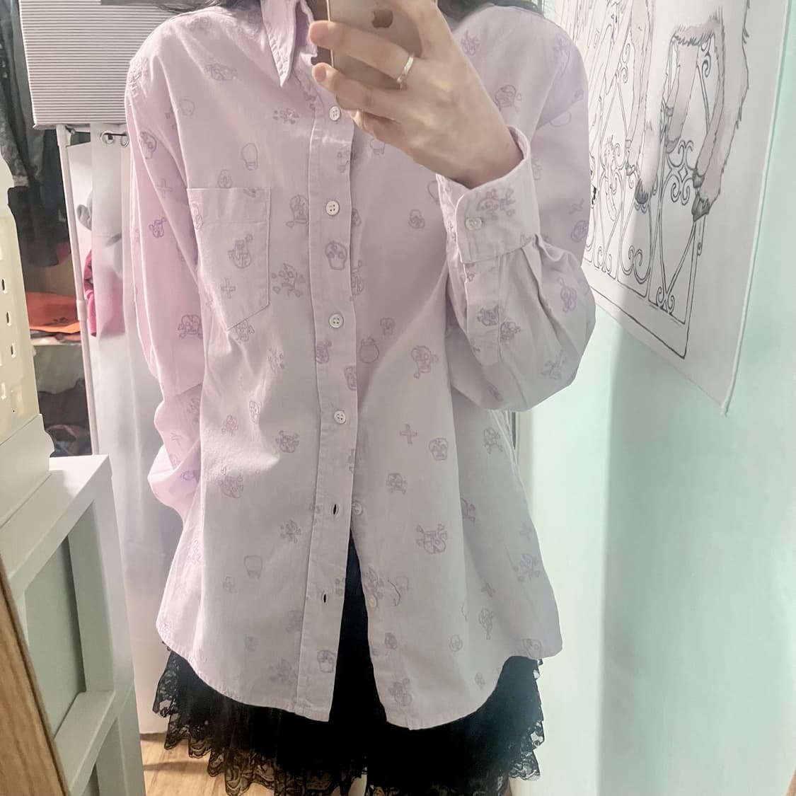 Beams 빔즈 해골 자수 셔츠 상품이미지1