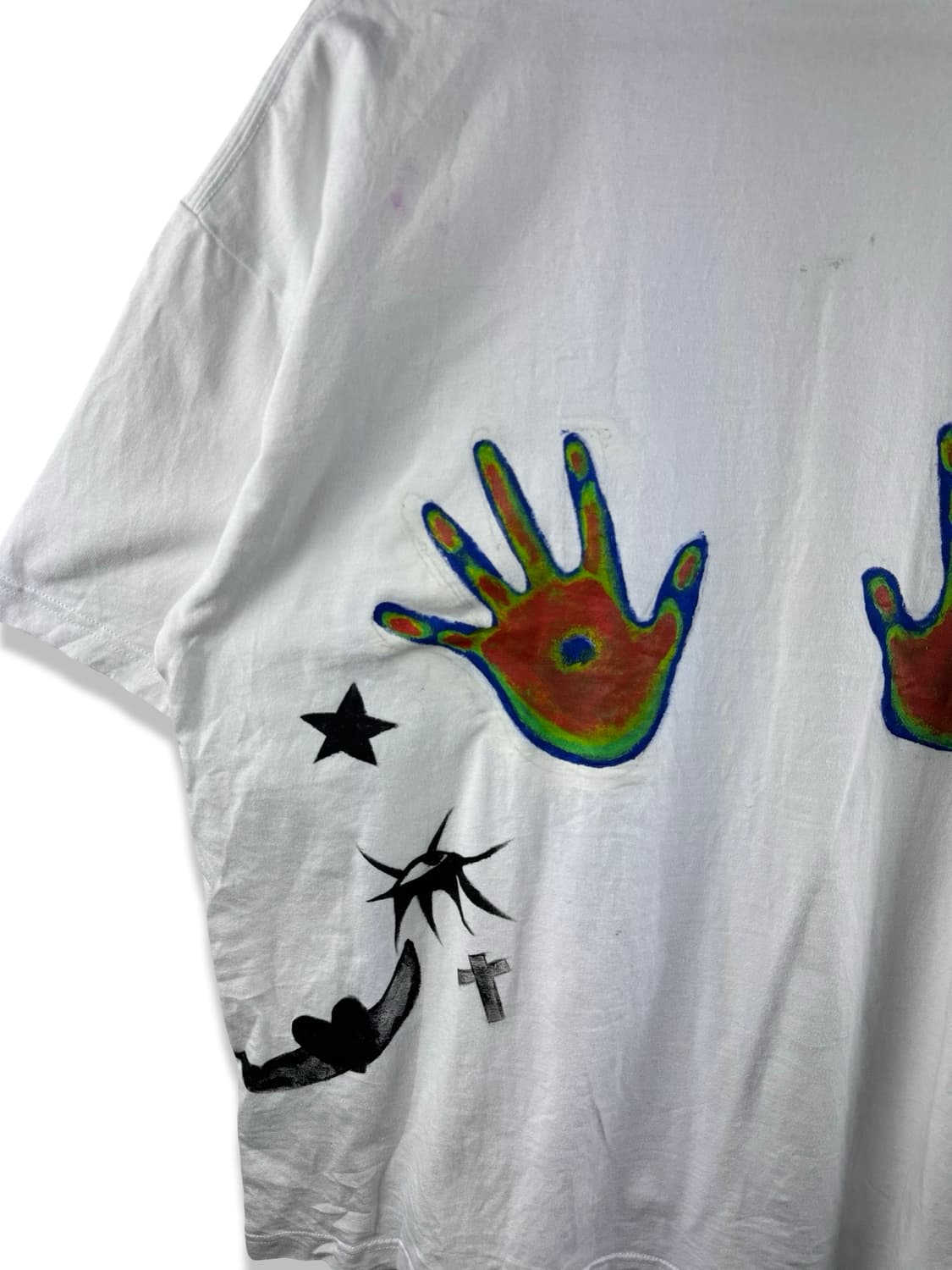 유니버셜 오버롤 열화상 핸드프린팅 티셔츠2473 상품이미지4