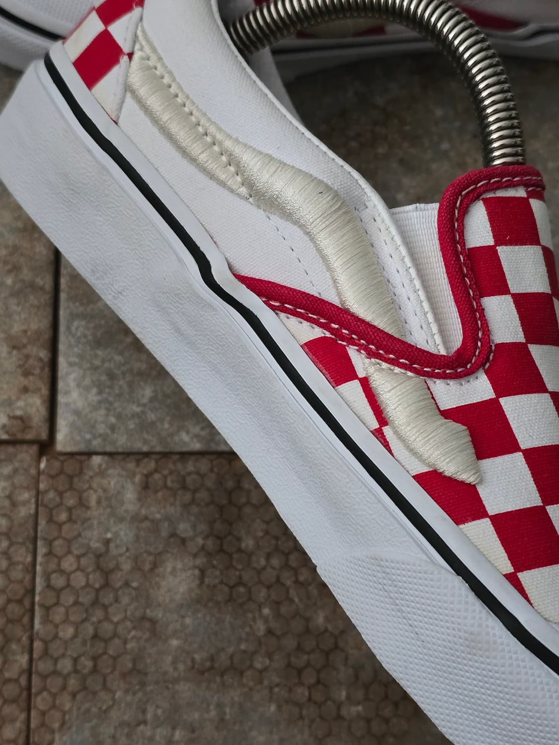 (240)반스 슬립온 138 레드 체커보드 상품이미지6