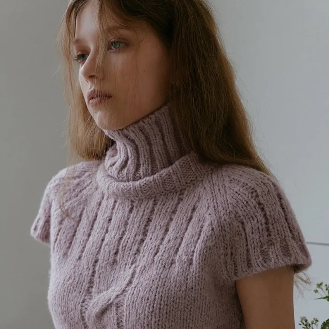 어랜 트위스트 터틀넥 하프니트 드라이 핑크 상품이미지6