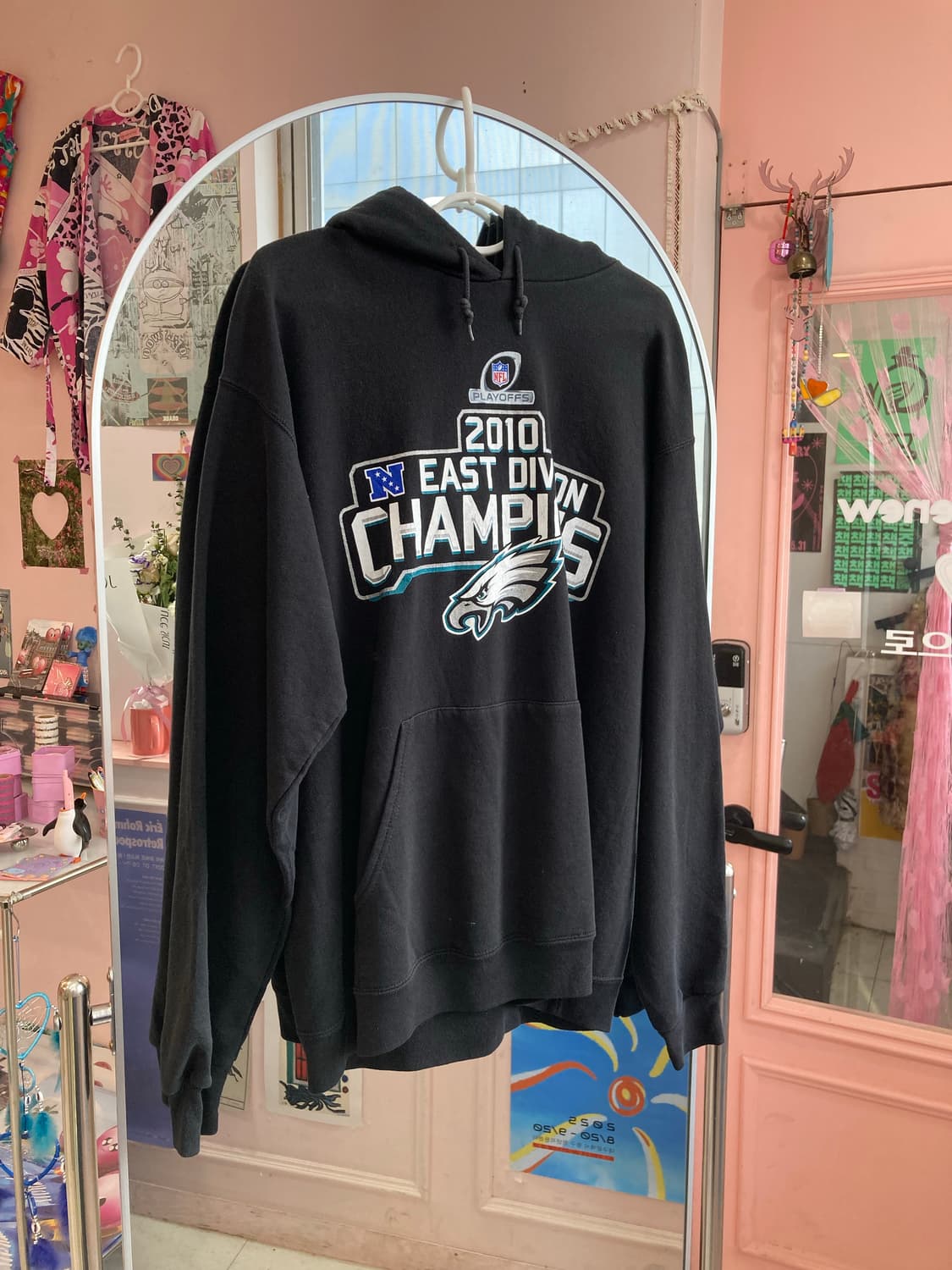 NFL 블랙 프린트 후드 티셔츠 상품이미지1