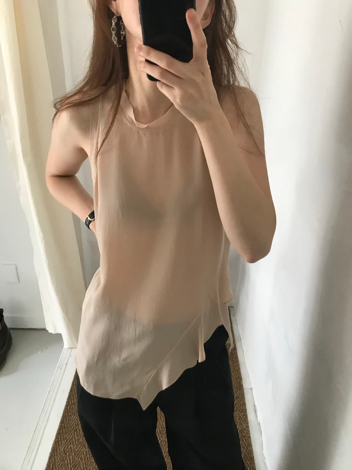 silk asymmetry sleeveless 상품이미지3