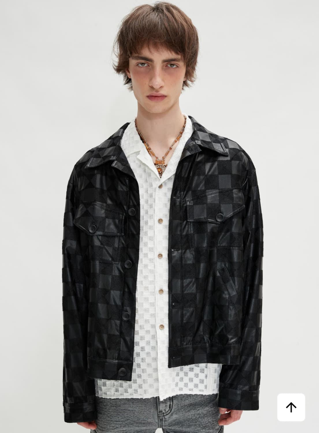 L) 앤더슨벨 체커보드 트러커 자켓 상품이미지1