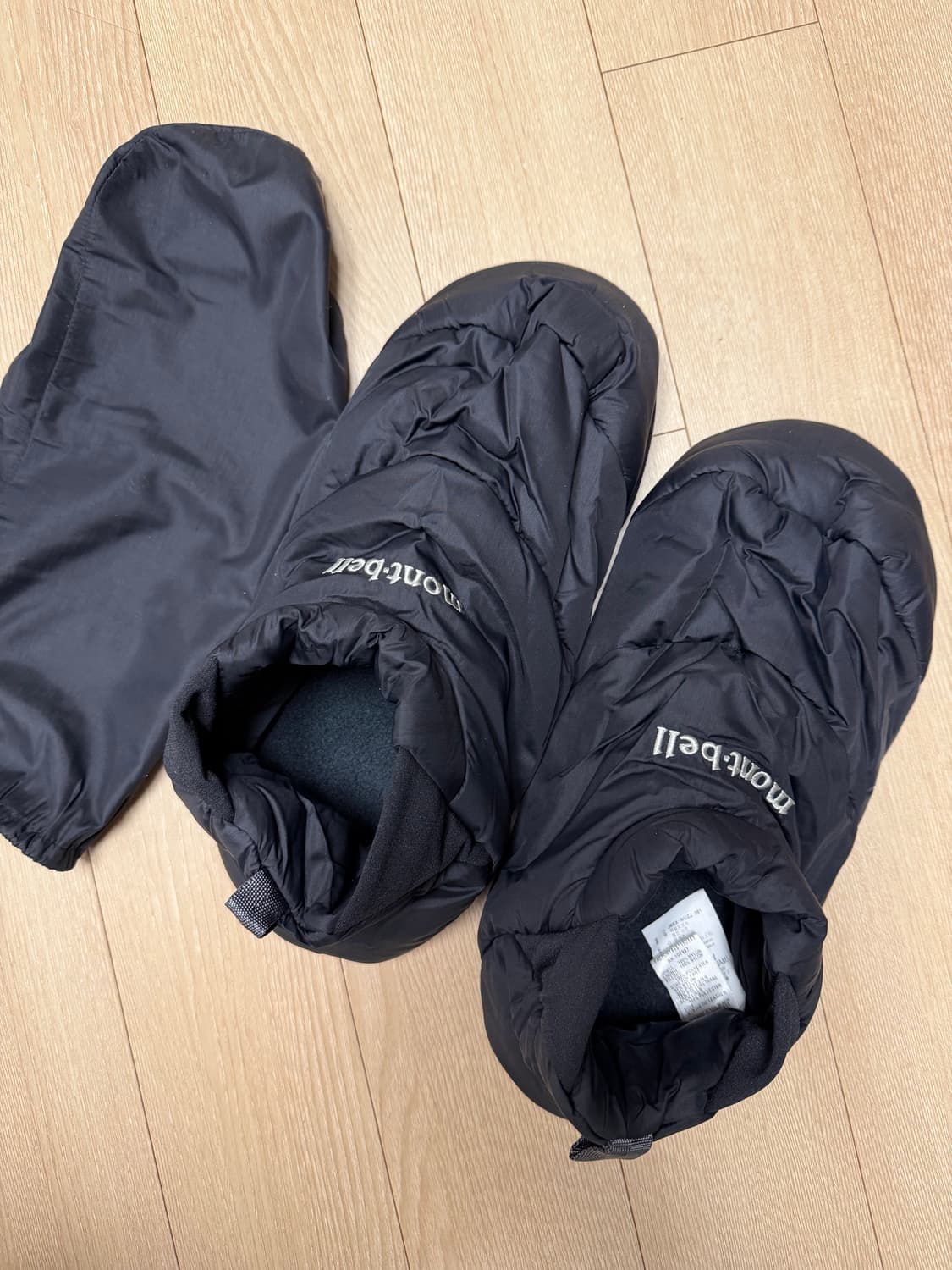 몽벨 다운 룸 슈즈 블랙 L 상품이미지1