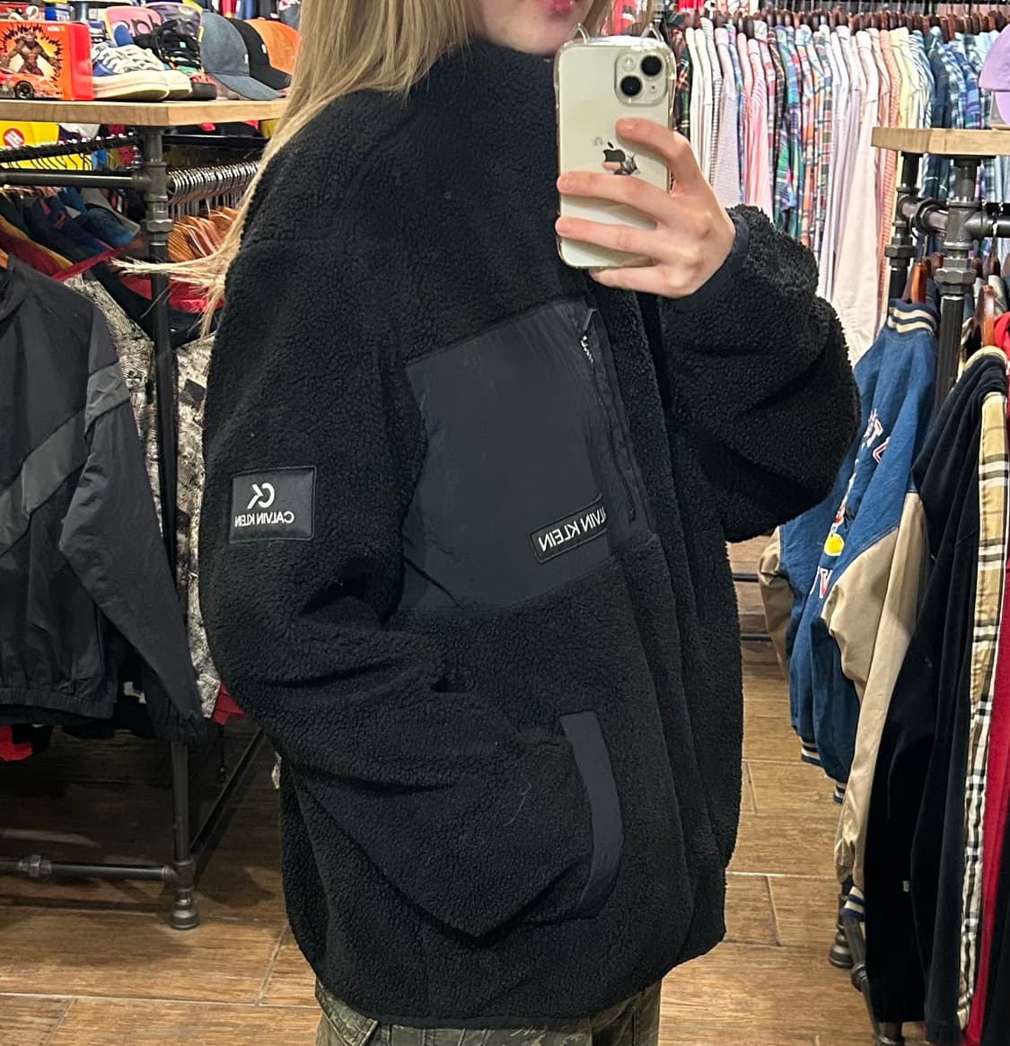 [HI] 캘빈클라인 양털 후리스 블랙 상품이미지3