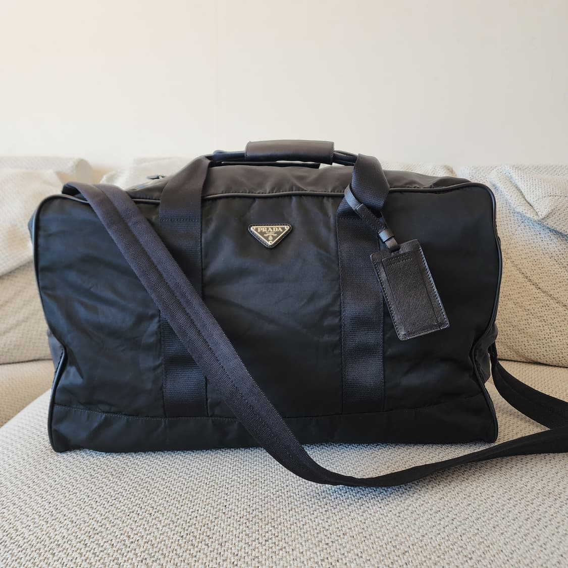 민트급 프라다 테스토 나일론 사피아노 레더 2WAY 보스턴백 여행가방 상품이미지1