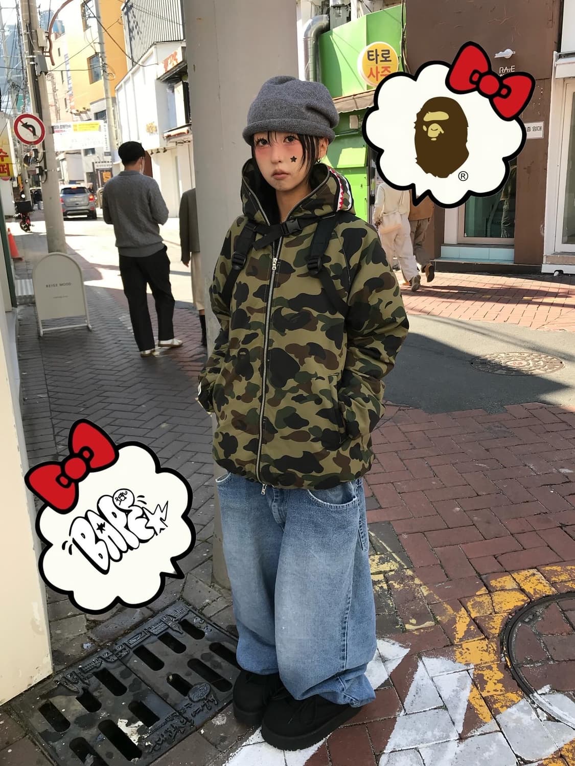 Bape shark Camouflage Padded jk 상품이미지5