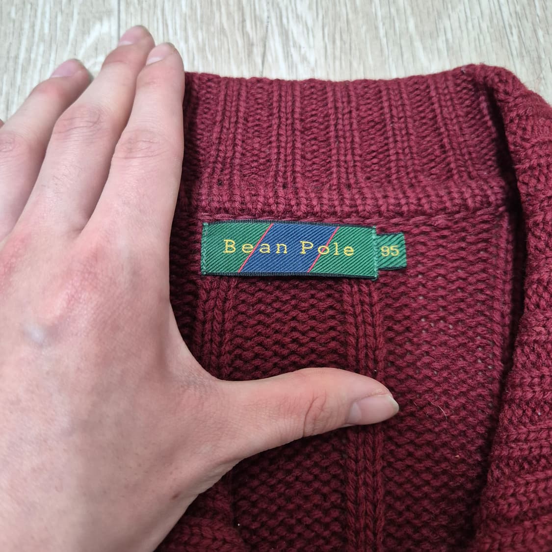 빈폴 떡볶이 꽈배기 니트 가디건 M(95) 상품이미지5