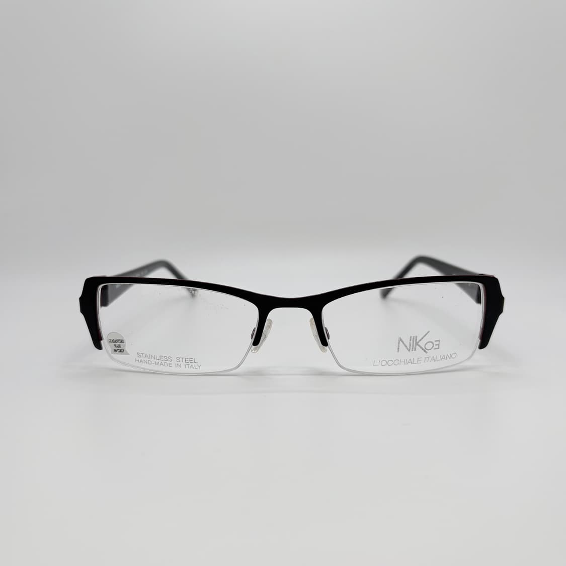 NIKOE 블랙 로즈 사각 반무테 상품이미지3