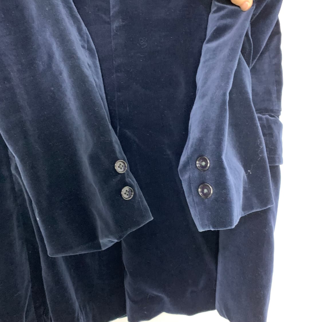 VANJAC 반자켓 빈티지 벨벳 블레이저 자켓 네이비 남녀공용 상품이미지4