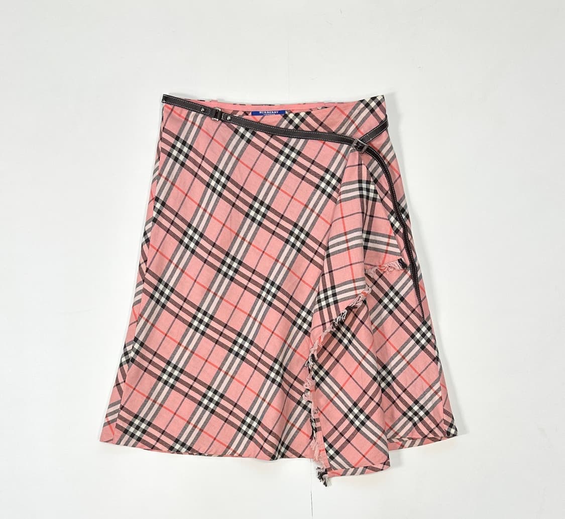 버버리 블루라벨 핑크 노바 체크  랩 스커트 (핑크/36) 상품이미지2