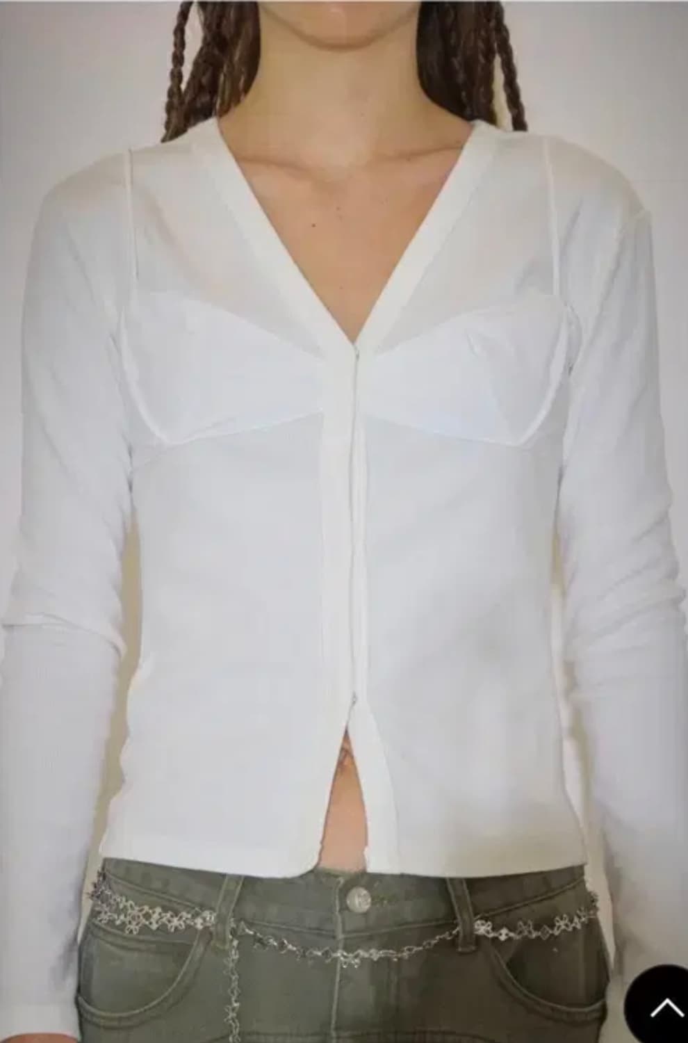 앤써이즈예쓰 Robin bustier cardigan 화이트 상품이미지1