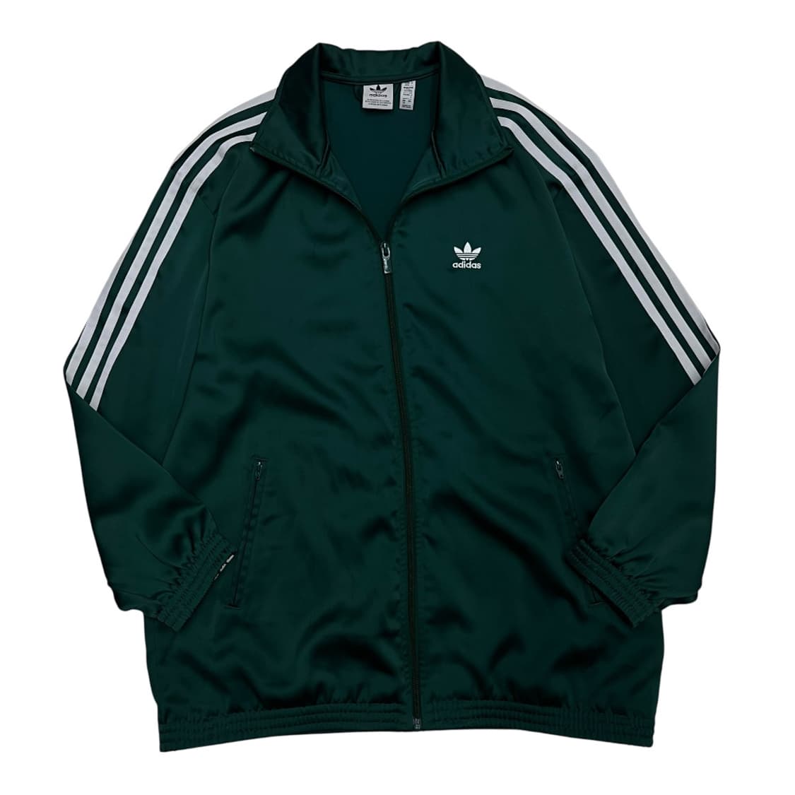 아디다스 화이트라인 새틴 딥그린 트랙탑 L 상품이미지3