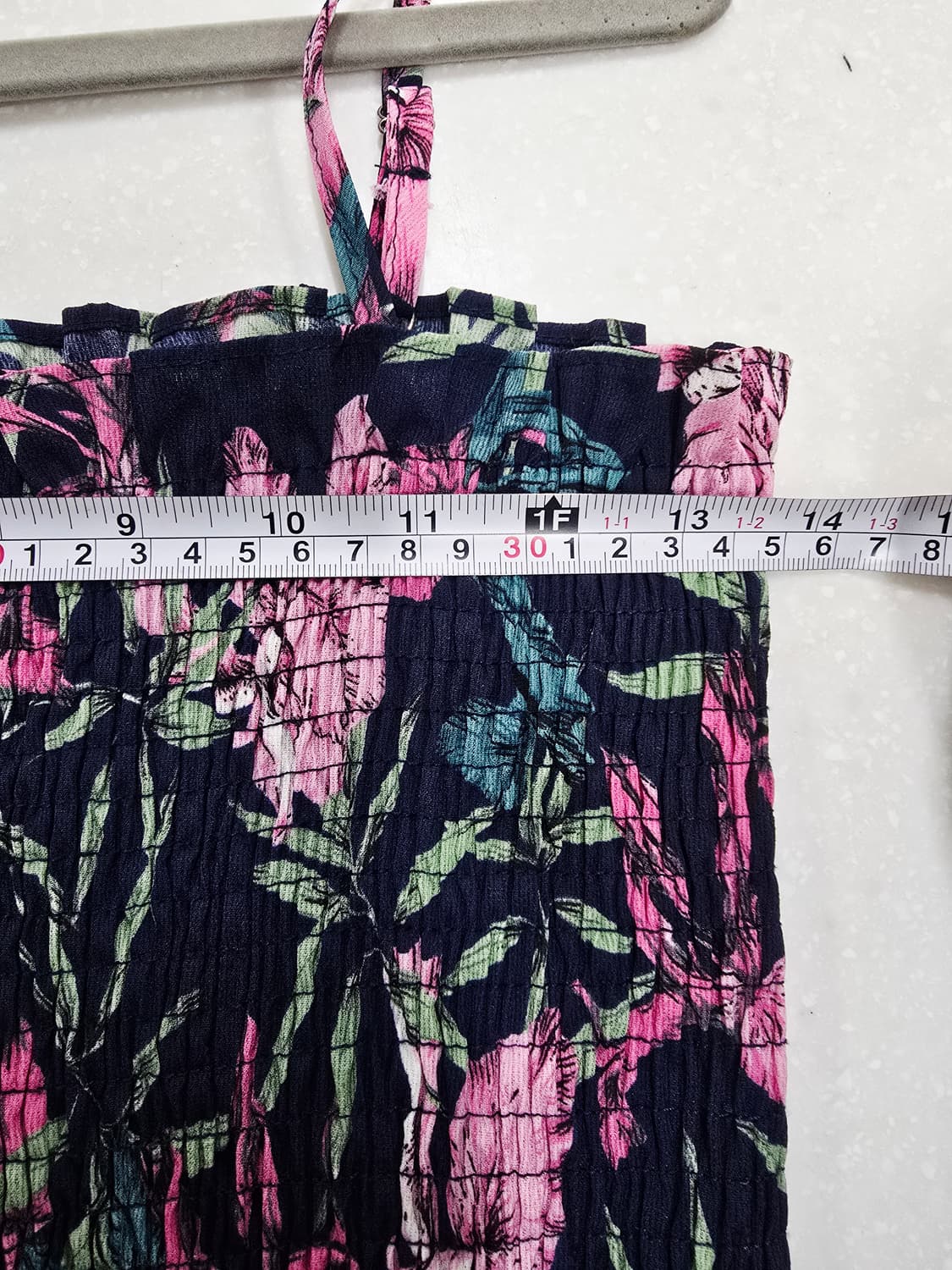 케네스레이디 플라워 롱 원피스  스모크 주름 상품이미지6