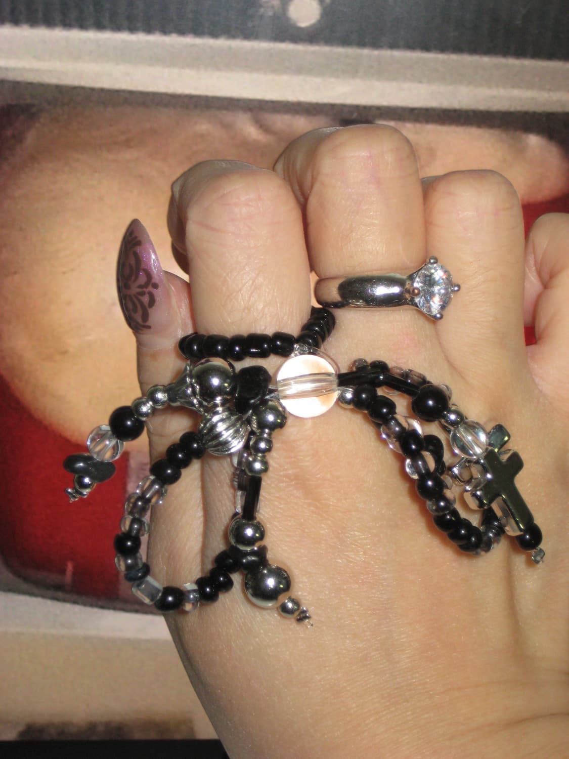 black ribbon stella ring 블랙 리본 스텔라 링 반지  상품이미지4