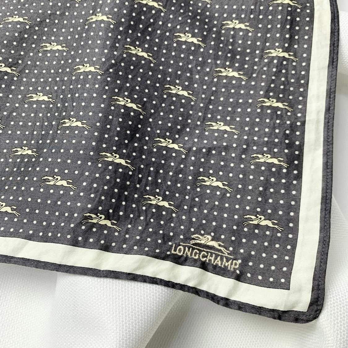 [정품] LONGCHAMP 롱샴 승마패턴 빈티지 쁘띠스카프 손수건 상품이미지2