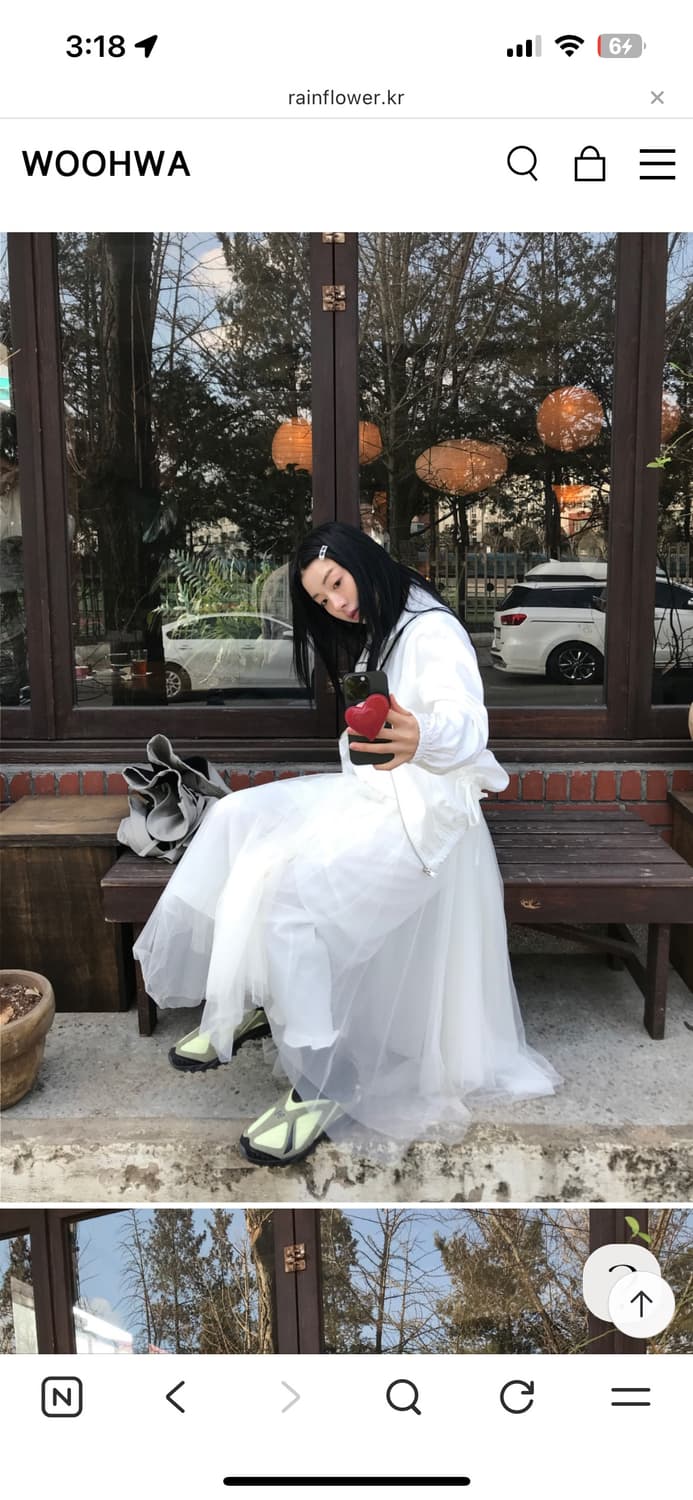 WOOHWA LIQUID LONG SK- white 상품이미지1