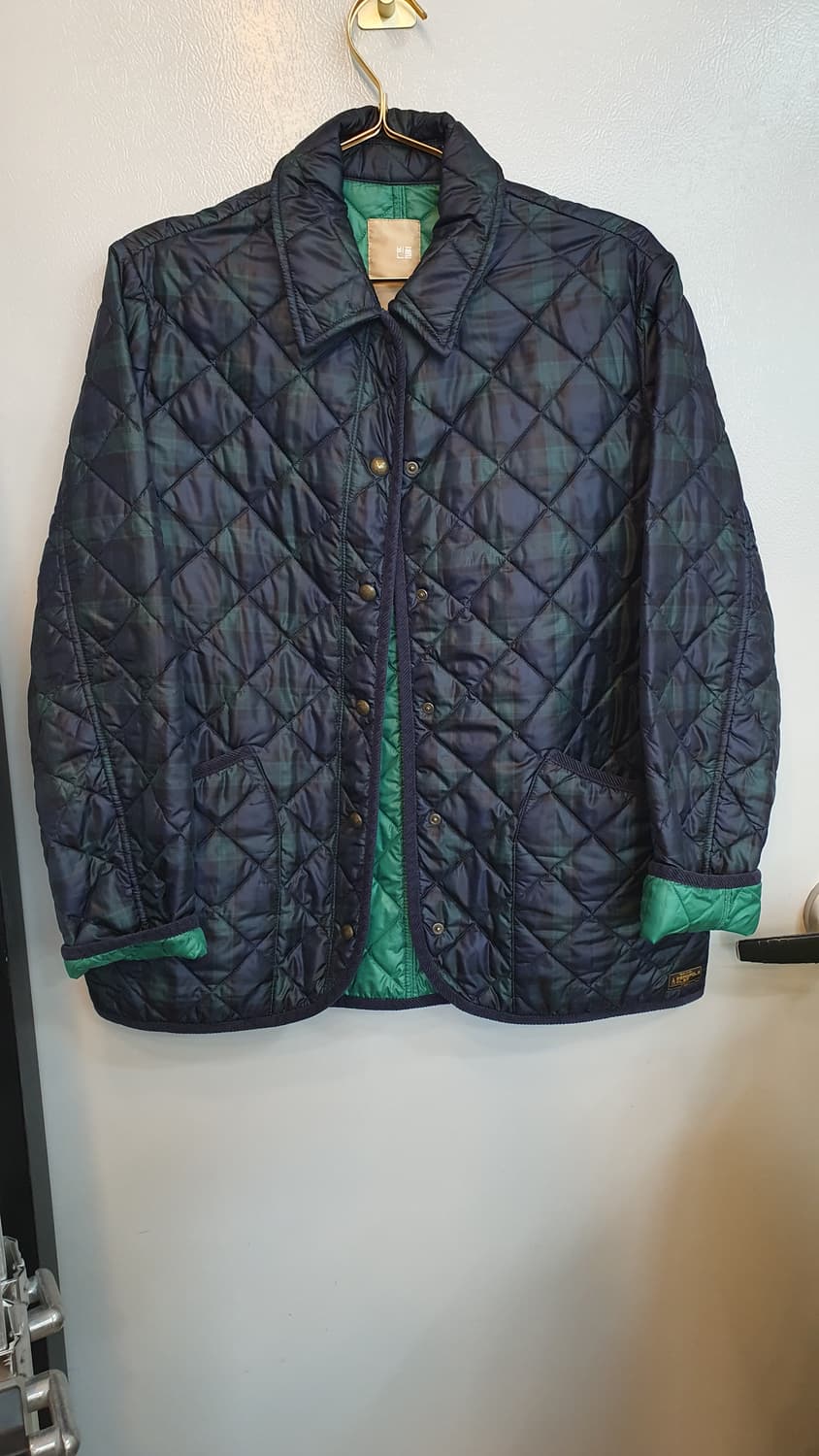 여성 빈폴 타탄체크 퀼팅 자켓 100사이즈입니다.  상품이미지1