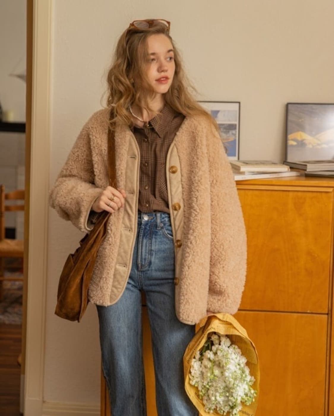 르리나 울 시어링 자켓 울100% 상품이미지1