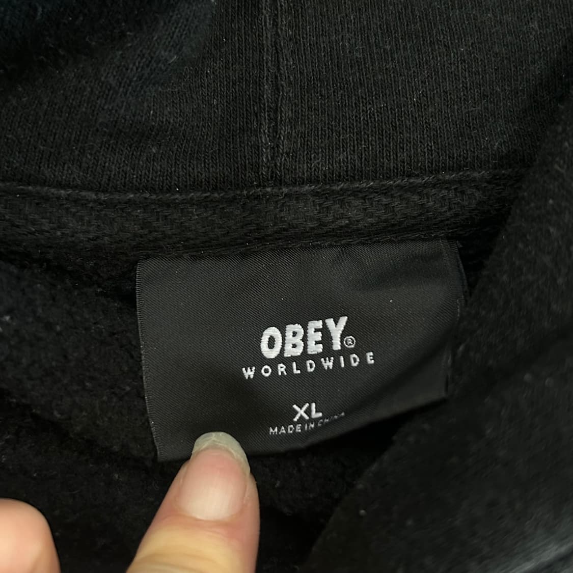 Obey 오베이 스몰로고 백로고 블랙 후드티 상품이미지7