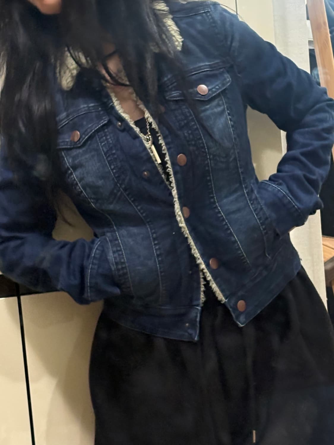 자라 퍼 데님 자켓 상품이미지1