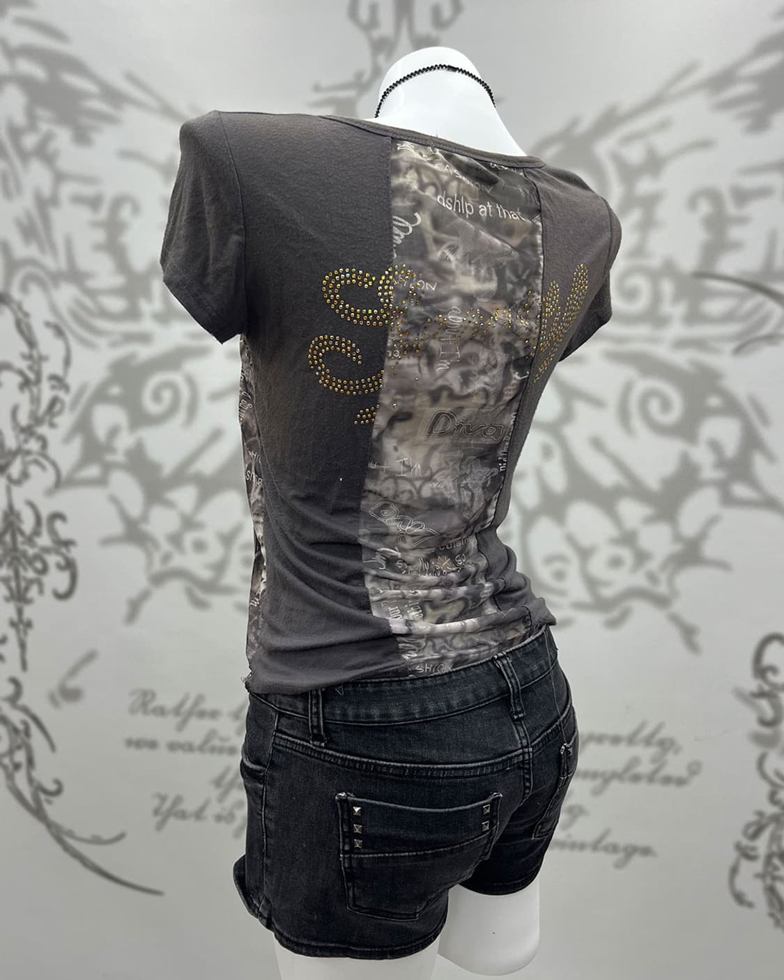 00's mesh cubic Y2K T-shirts 상품이미지6