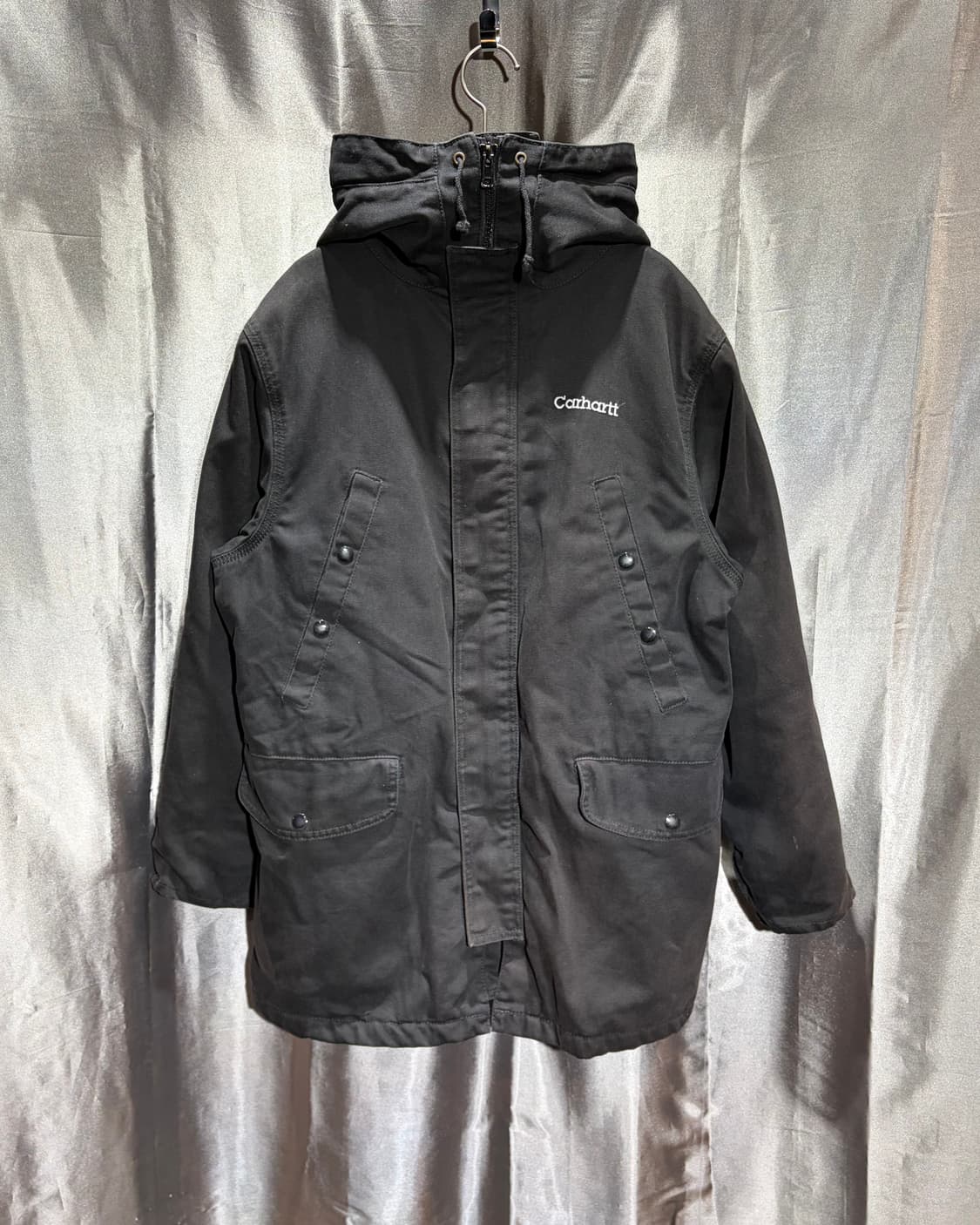 M Carhartt 칼하트 스펠링 하이넥 블랙 야상 상품이미지2