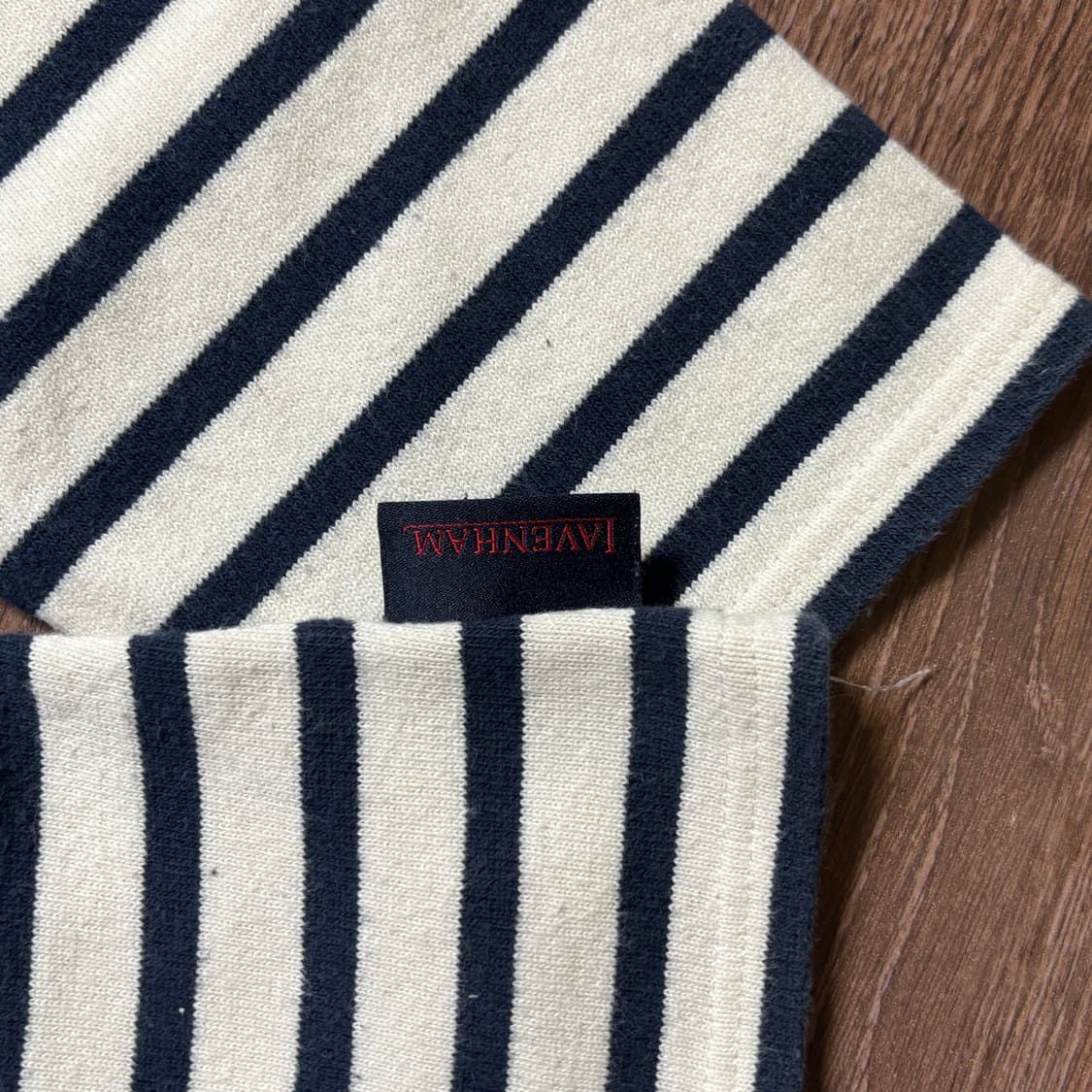 세인트제임스 X 라벤헴 엘보우 패치 스트라이프 티셔츠 상품이미지3