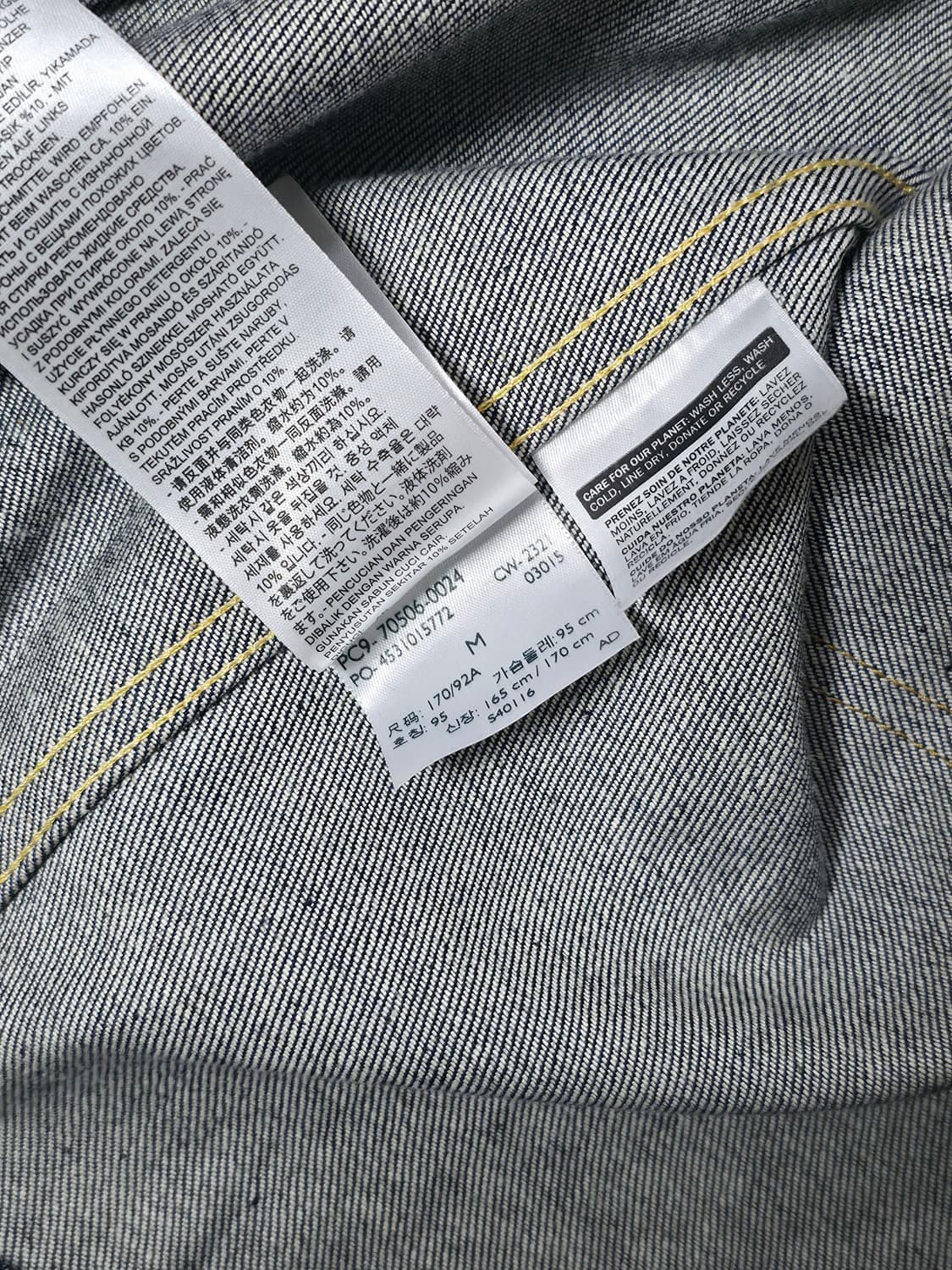 리바이스  LVC 1936 타입 1 자켓 오리지널 리지드 M(95) 상품이미지6