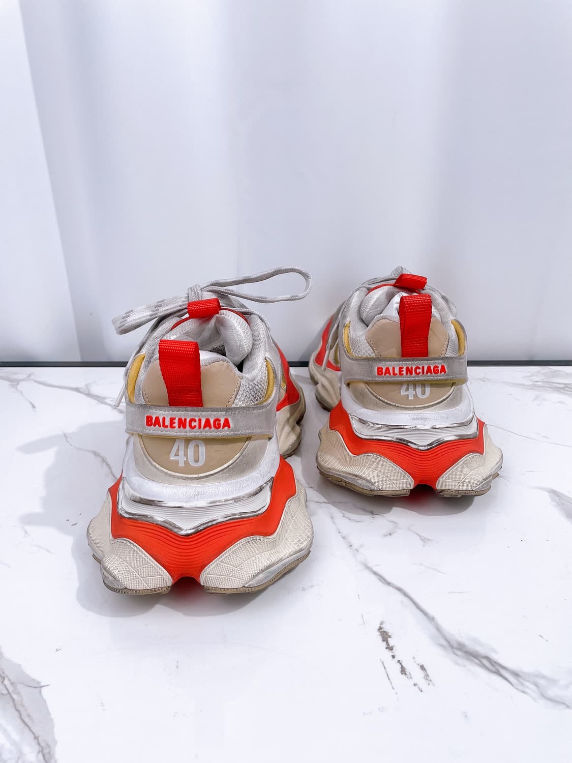 (정품/새상품) 발렌시아가 카고 스니커즈 그레이 레드 상품이미지6
