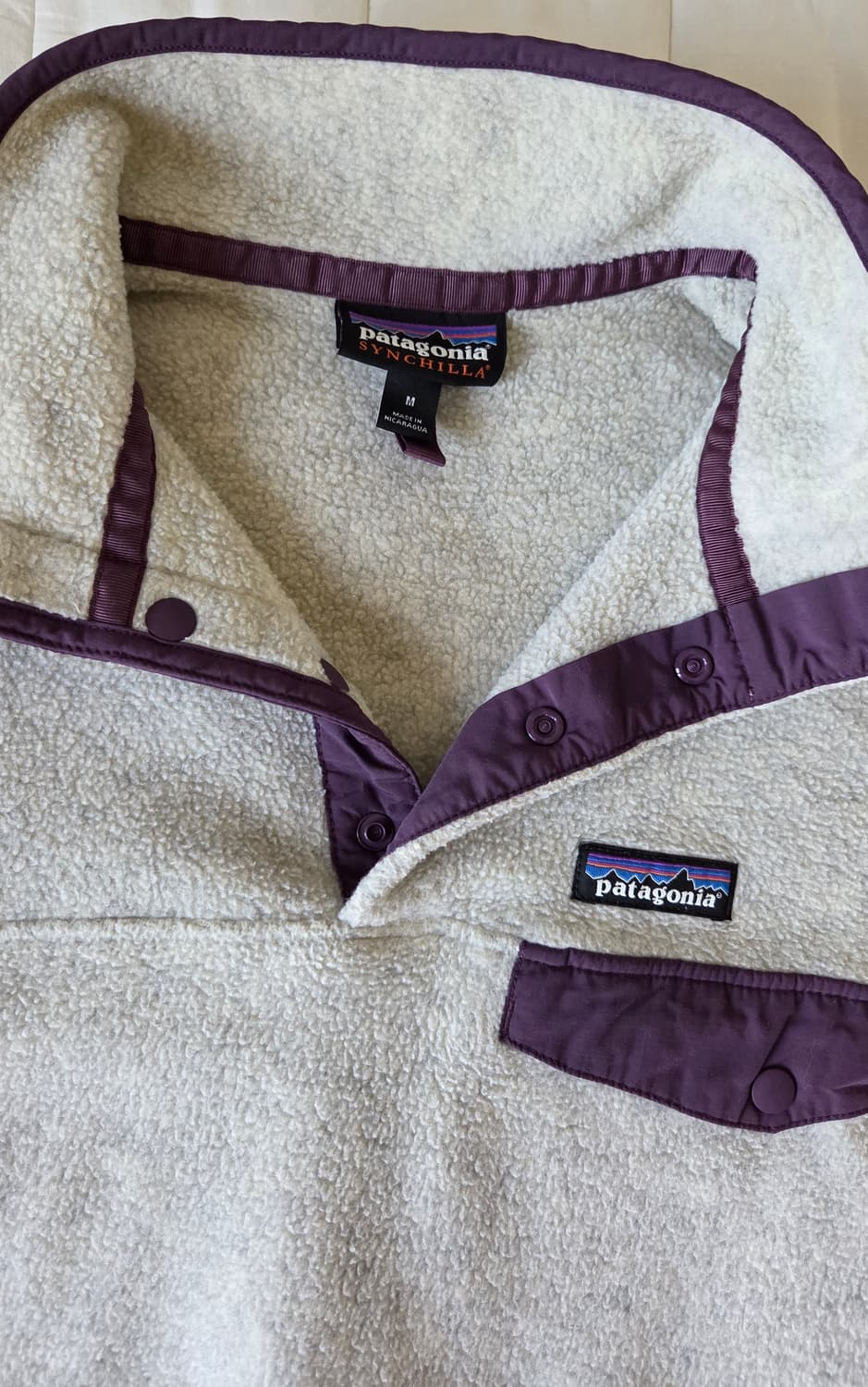 파타고니아 여성 신칠라 풀오버 오트밀 딥 플럼 색상 M 상품이미지5