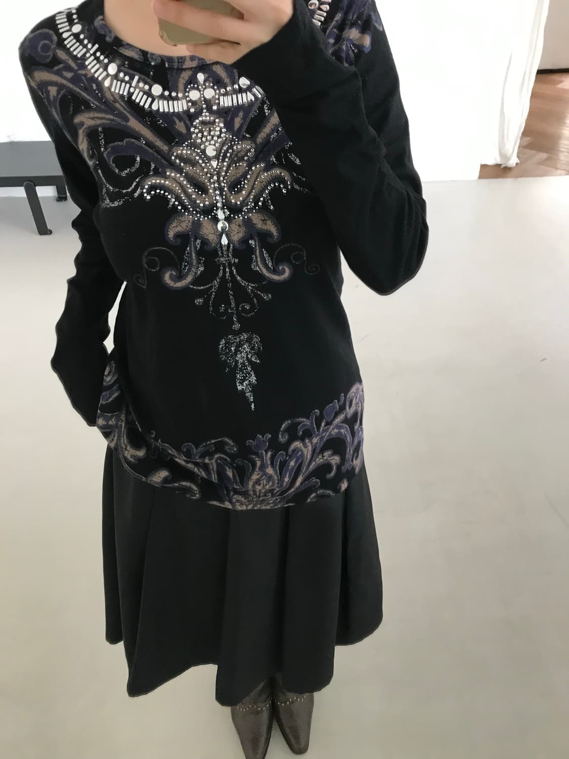 vintage pattern long sleeve 상품이미지1