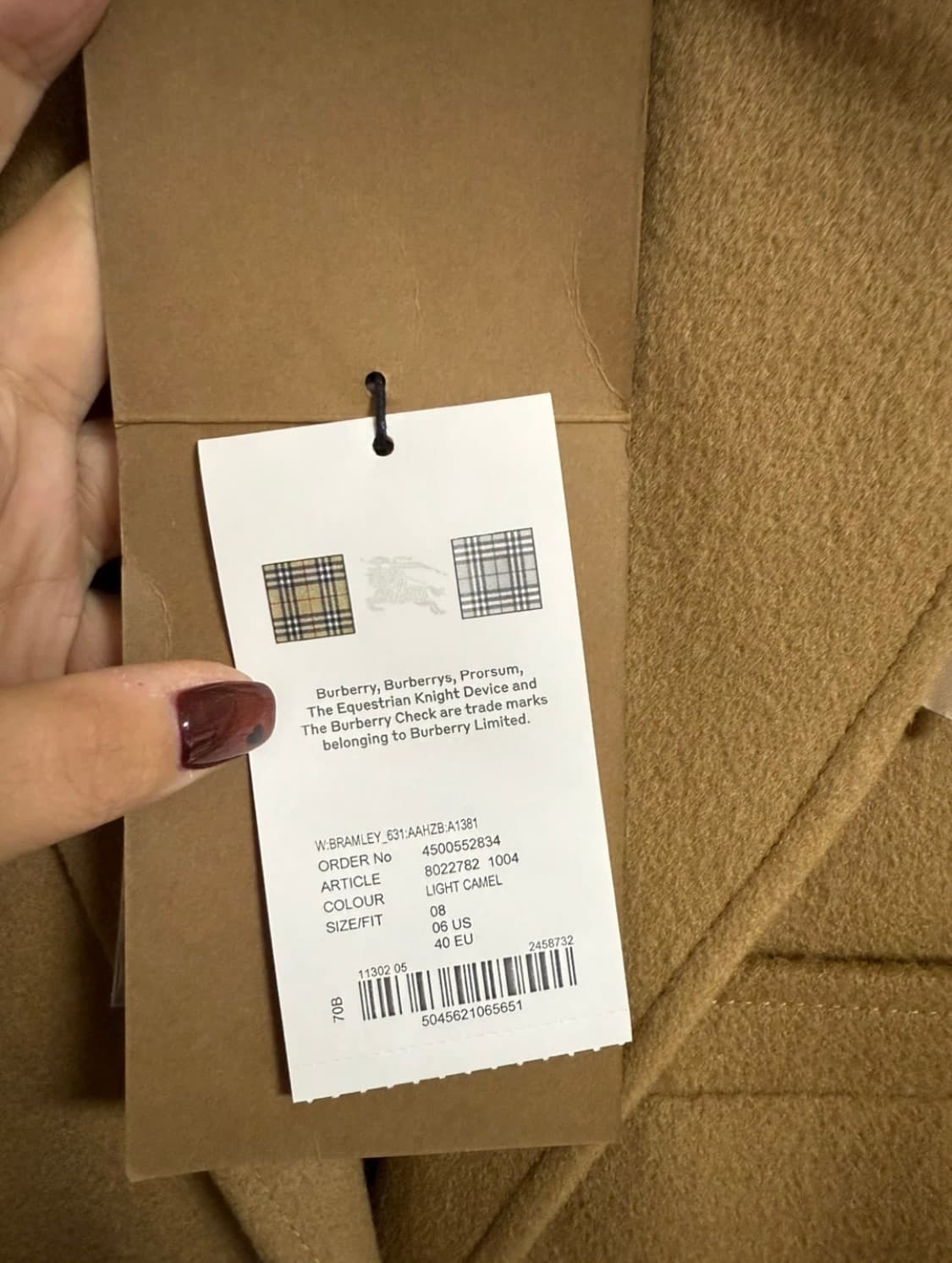 버버리 캐시미어 코트 새상품 상품이미지5