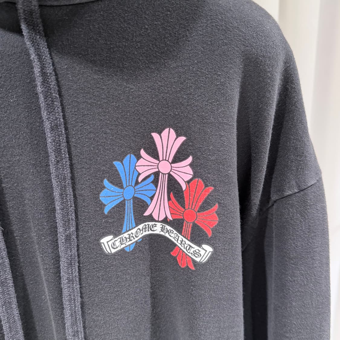 XL / 크롬하츠 멀티컬러 크로스 블랙 후드티셔츠 상품이미지3