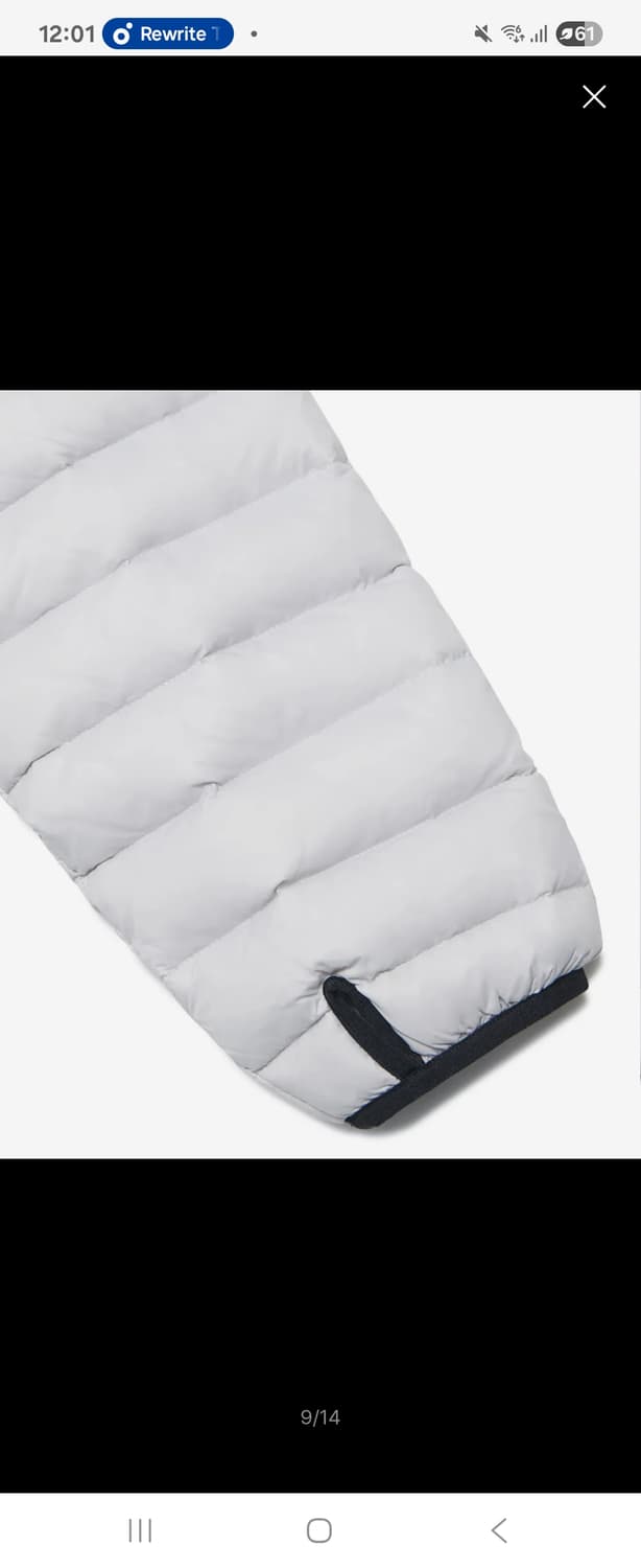 노매뉴얼 라이트 덕다운 글로시 그레이 경량패딩 S 상품이미지5