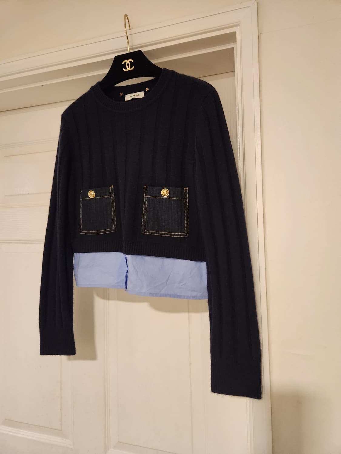 (정품)산드로 Sandro 네이비 니트 상품이미지3
